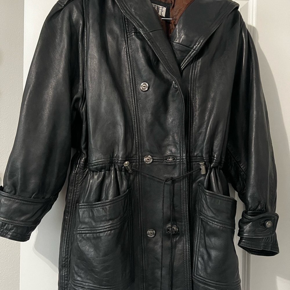 NY Line leather Parca style coat